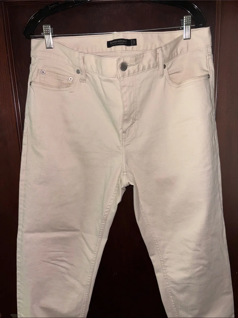 Banana Republic Men’s Athletic Tapered Fit Jeans — Cream